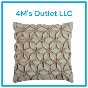 Rizzy Home T07842 Decorative Pillow, 18"X18", Neutral/White/Brown